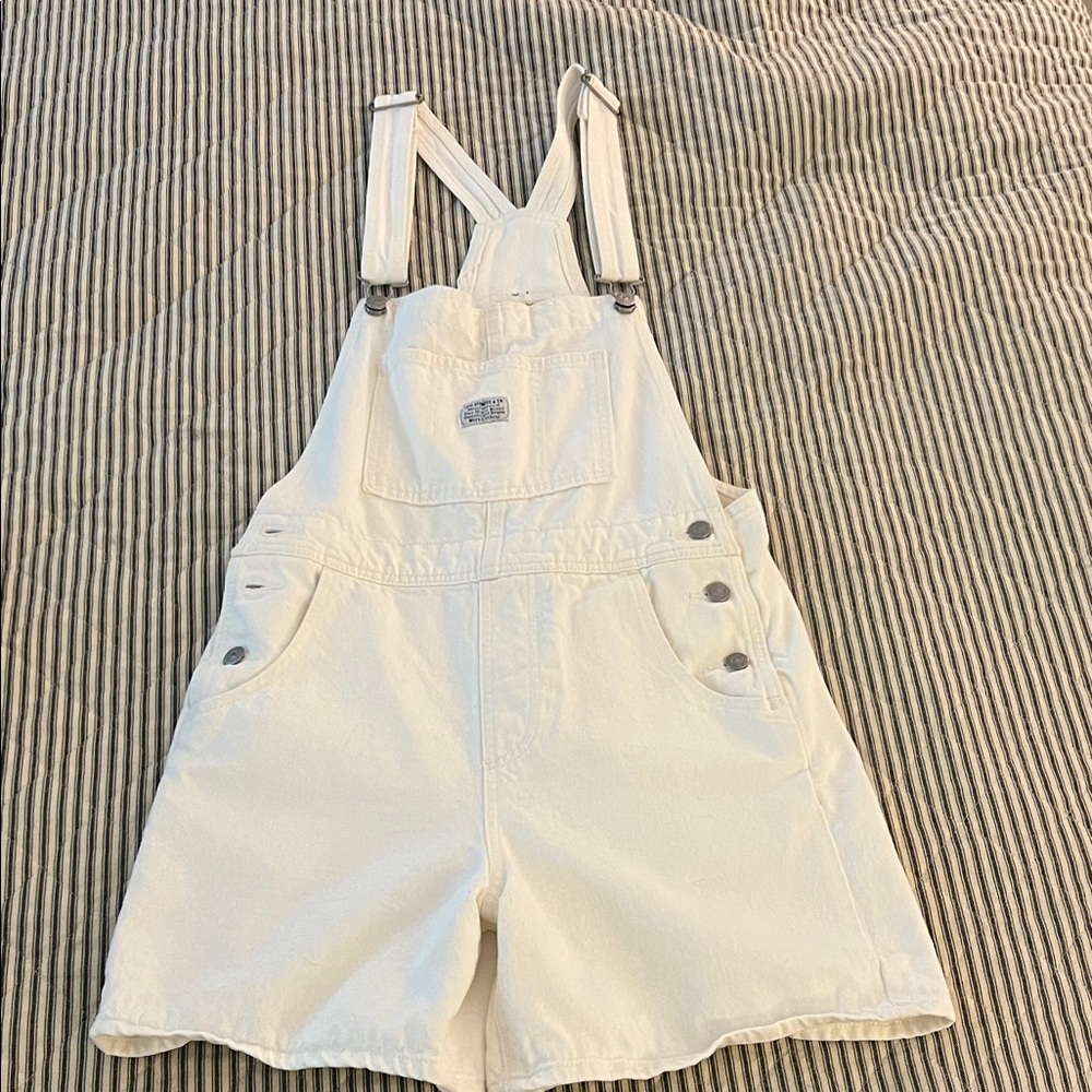 Levi Strauss White Denim Overalls